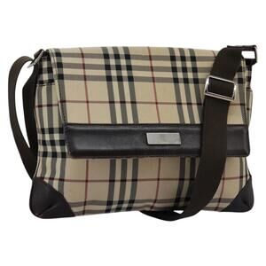 Burberry Nova Check Shoulder Bag Canvas Beige